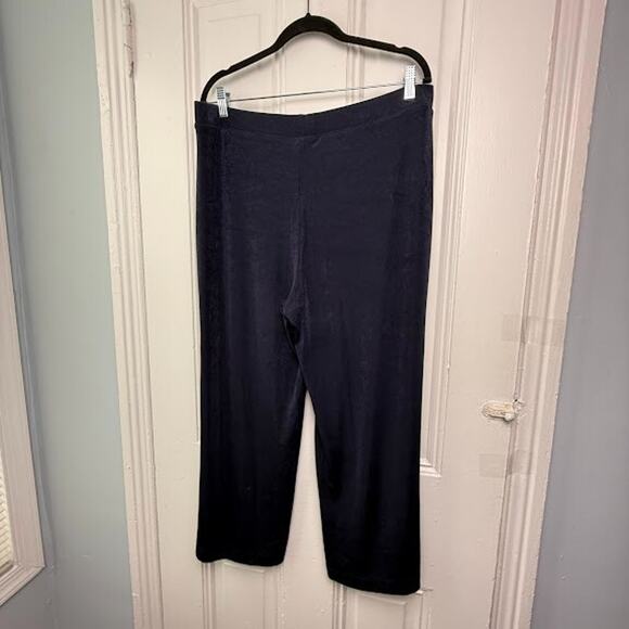 Chicos Travelers Pants Womens XL Blue Pull On Stretch Cropped Wide Leg High Rise - Picture 6 of 8